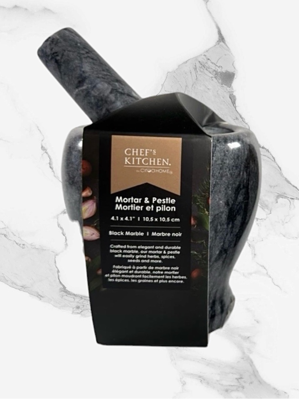 Ciroa Home Marble Mortar & Pestle - Black